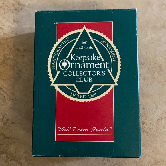 Vintage 1989 “Visit From Santa” Hallmark Collector’s Club Members Ornament w/Box - Picture 9 of 13